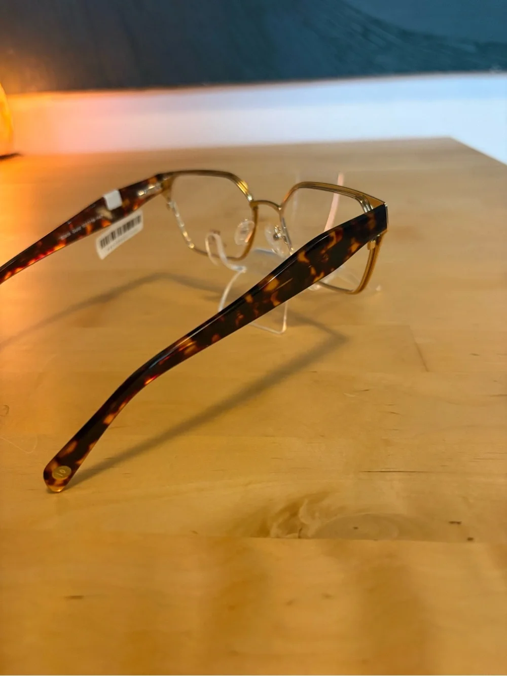 DiCaprio Geometric Metal Eyeglasses Black Gold Tortoise DC 357 53-18-140 NWT